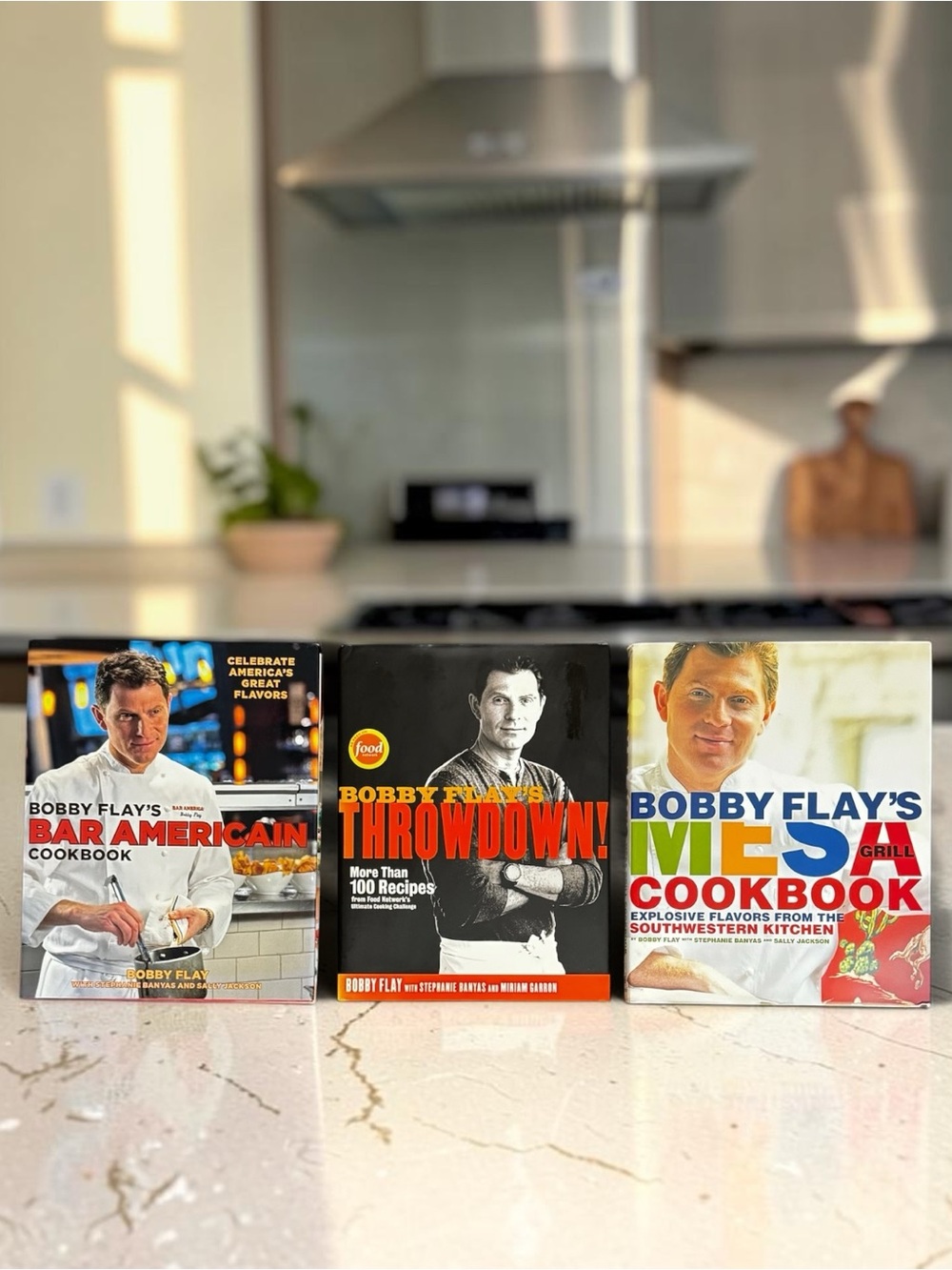 Bobby Flay Cookbooks Lot of 3 Hardcover Bar Americain Throwdown Mesa Grill EUC